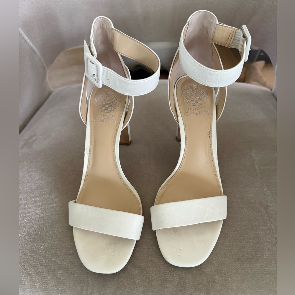 Vince Camuto white heels, 8